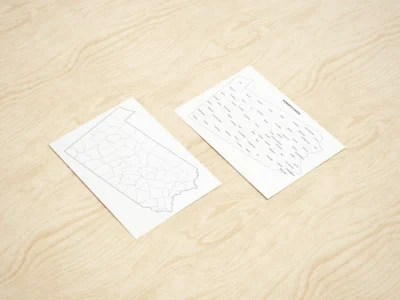 Pennsylvania Counties Map Printable, Blank & Labeled, Geography Worksheet