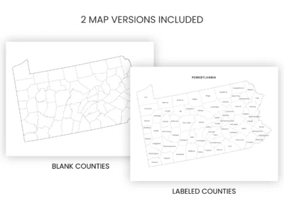 Pennsylvania Counties Map Printable, Blank & Labeled