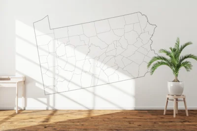 Pennsylvania Counties Map Printable, Blank & Labeled, Geography Worksheet