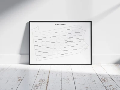 Pennsylvania Counties Map Printable, Blank & Labeled, Geography Worksheet