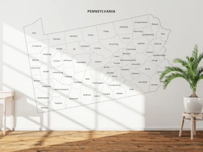 Pennsylvania Counties Map Printable, Blank & Labeled