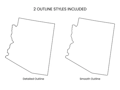 arizona-blank-outline-map-printable-included-outline-styles Arizona Blank Outline Map Printable, State Outline Map, JPG PDF PNG