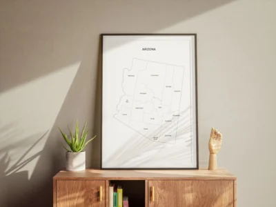 arizona-counties-map-printable-labeled-study-table-frame Arizona Counties Map Printable, Blank & Labeled, Geography Worksheet