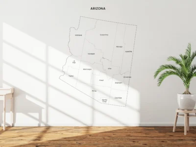arizona-counties-map-printable-labeled-wall Arizona Counties Map Printable, Blank & Labeled
