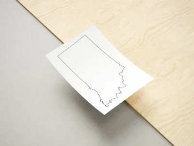 Indiana Blank Outline Map Printable, State Outline Map, JPG PDF PNG