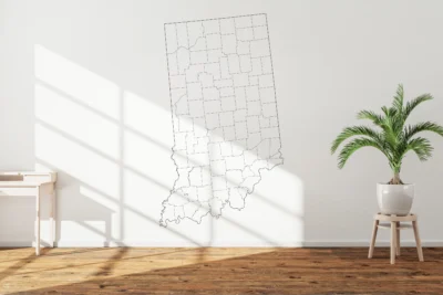 Indiana Counties Map Printable, Blank & Labeled, Geography Worksheet