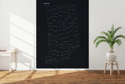 indiana-counties-map-printable-dark-version-wall Indiana Counties Map Printable, Labeled County Map, Light & Dark Styles