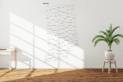 Indiana Counties Map Printable, Blank & Labeled, Geography Worksheet