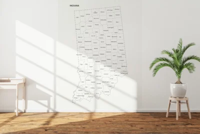 indiana-counties-map-printable-light-version-wall Indiana Counties Map Printable, Labeled County Map, Light & Dark Styles
