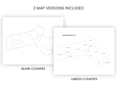 Massachusetts Counties Map Printable, Blank & Labeled
