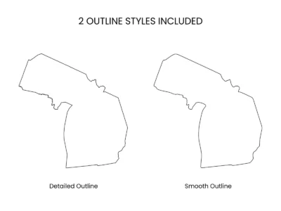 Michigan Blank Outline Map Printable, State Outline Map, JPG PDF PNG
