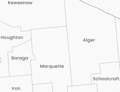 Michigan Counties Map Printable, Labeled County Map, Light & Dark Styles
