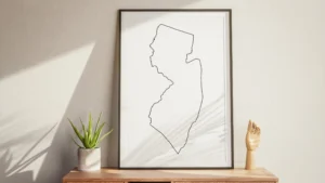 New Jersey Blank Outline Map Printable, State Outline Map, JPG PDF PNG