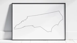 North Carolina Blank Outline Map Printable, State Outline Map, JPG PDF PNG