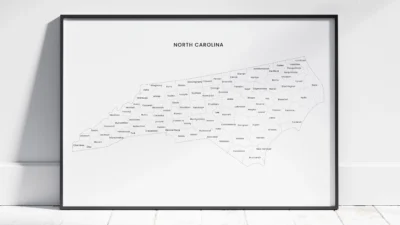 North Carolina Counties Map Printable, Blank & Labeled, Geography Worksheet