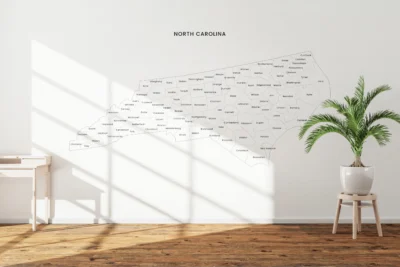 North Carolina Counties Map Printable, Blank & Labeled, Geography Worksheet