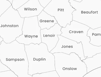 north-carolina-counties-map-printable-light-zoom-detail North Carolina Counties Map Printable, Labeled County Map, Light & Dark Styles