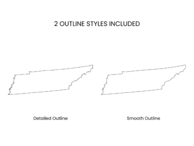 Tennessee Blank Outline Map Printable, State Outline Map, JPG PDF PNG