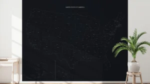 USA Cities Map Printable, Labeled Cities & State Capitals, Light & Dark Styles