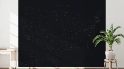 usa-cities-map-printable-dark-version-wall USA Cities Map Printable, Labeled Cities & State Capitals, Light & Dark Styles