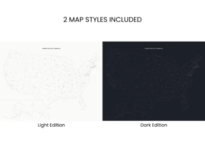 usa-cities-map-printable-light-dark-styles-included-versions-info USA Cities Map Printable, Labeled Cities & State Capitals, Light & Dark Styles
