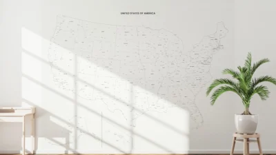 usa-cities-map-printable-light-version-wall USA Cities Map Printable, Labeled Cities & State Capitals, Light & Dark Styles