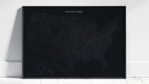 USA Counties Map Printable | Labeled County Map | Light & Dark Styles | Wall Art