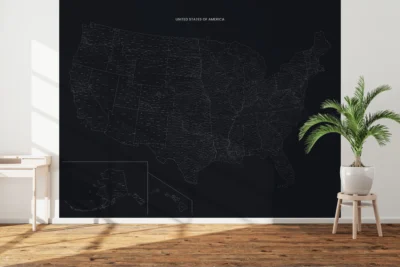 USA Counties Map Printable | Labeled County Map | Light & Dark Styles | Wall Art