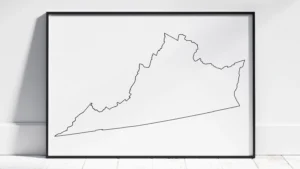 Virginia Blank Outline Map Printable, State Outline Map, JPG PDF PNG