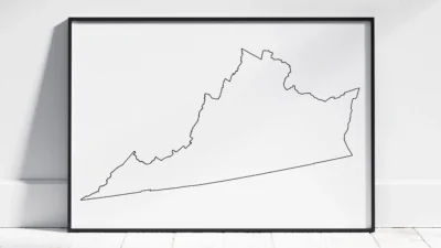 Virginia Blank Outline Map Printable, State Outline Map, JPG PDF PNG