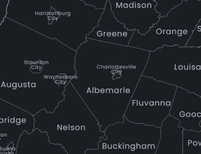 Virginia Counties Map Printable, Labeled County Map, Light & Dark Styles
