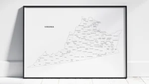 Virginia Counties Map Printable, Blank & Labeled, Geography Worksheet