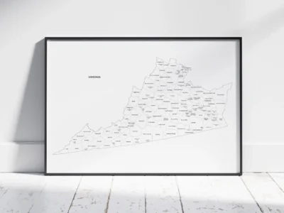 Virginia Counties Map Printable, Blank & Labeled