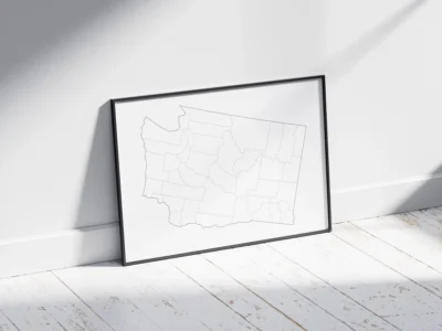 washington-counties-map-printable-blank-frame Washington Counties Map Printable, Blank & Labeled, Geography Worksheet