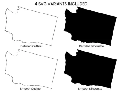 Washington SVG Bundle, Cut Files for Cricut & Silhouette, DXF EPS PNG