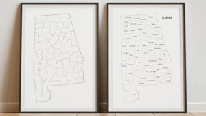 alabama-counties-map-printable-blank-labeled-black-frame Alabama Counties Map Printable, Blank & Labeled