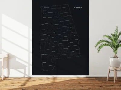 alabama-counties-map-printable-dark-wall Alabama Counties Map Printable, Labeled County Map, Light & Dark Styles