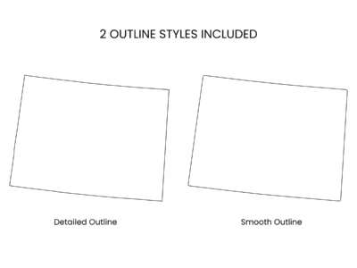 Colorado Blank Outline Map Printable, State Outline, JPG PDF PNG