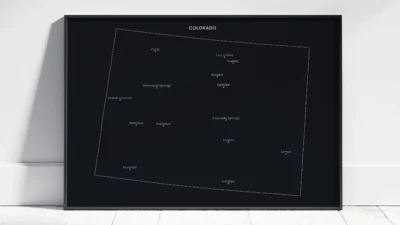 Colorado Cities Map Printable, Labeled City Map, Light & Dark Styles