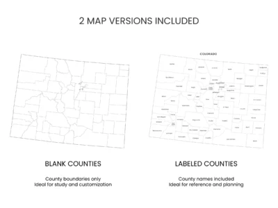Colorado Counties Map Printable, Blank & Labeled