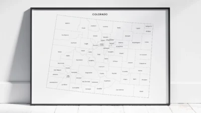 Colorado Counties Map Printable, Blank & Labeled