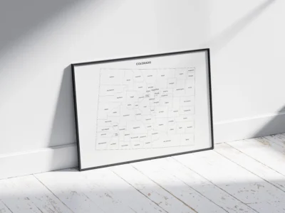 Colorado Counties Map Printable, Labeled County Map, Light & Dark Styles