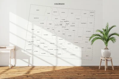 Colorado Counties Map Printable, Labeled County Map, Light & Dark Styles