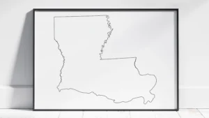 Louisiana Blank Outline Map Printable, State Outline, JPG PDF PNG