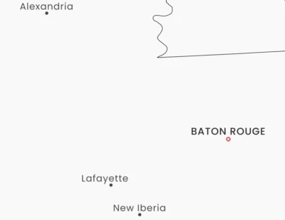 Louisiana Cities Map Printable, Labeled City Map, Light & Dark Styles