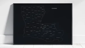 Louisiana Parishes Map Printable, Labeled Parish Map, Light & Dark Styles