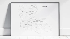 Louisiana Parishes Map Printable, Blank & Labeled