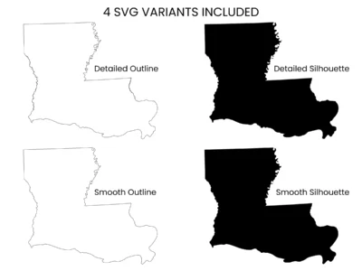 Louisiana SVG Bundle, State Cut Files, SVG DXF EPS PNG
