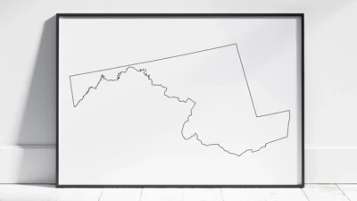 maryland-blank-outline-map-printable-black-frame Maryland Blank Outline Map Printable, State Outline, JPG PDF PNG