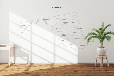 maryland-counties-map-printable-labeled-wall Maryland Counties Map Printable, Blank & Labeled